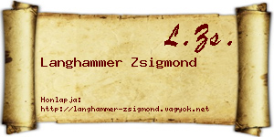 Langhammer Zsigmond névjegykártya