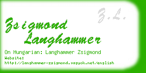 zsigmond langhammer business card